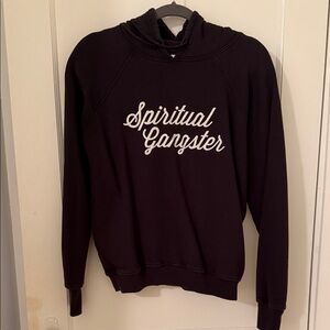 Spiritual Gangster Black Hoodie with White Script Logo